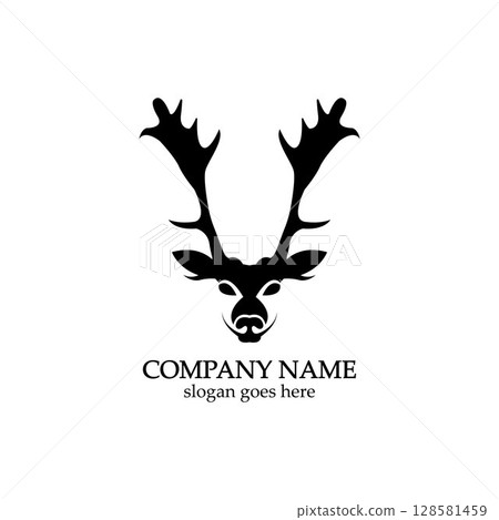 Deer head Logo Template vector icon illustration design Deer head Logo Template vector icon illustration design 128581459