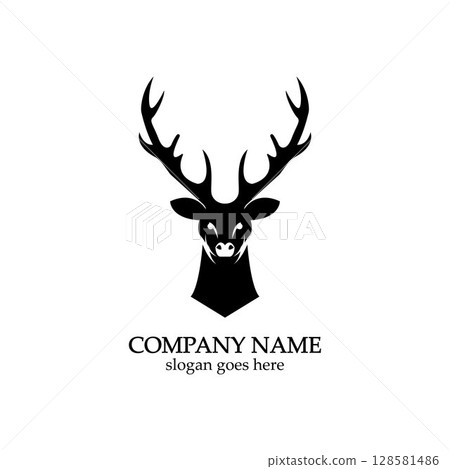 Deer head Logo Template vector icon illustration design Deer head Logo Template vector icon illustration design 128581486