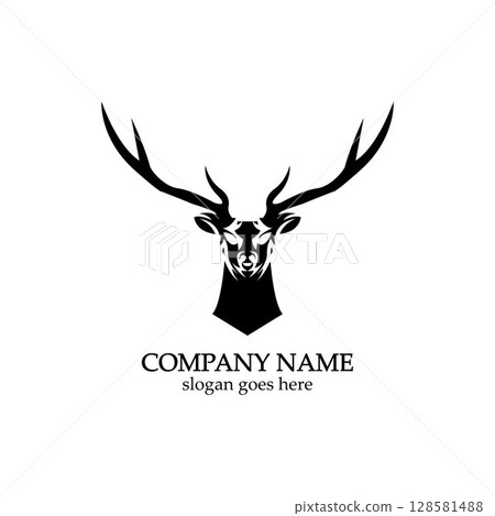Deer head Logo Template vector icon illustration design Deer head Logo Template vector icon illustration design 128581488