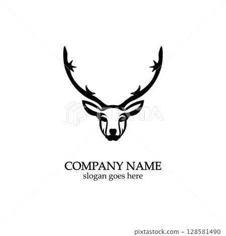 Deer head Logo Template vector icon illustration design Deer head Logo Template vector icon illustration design 128581490