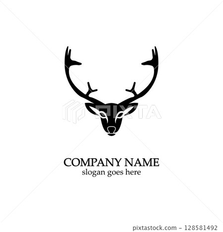 Deer head Logo Template vector icon illustration design Deer head Logo Template vector icon illustration design 128581492