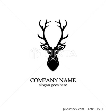Deer head Logo Template vector icon illustration design Deer head Logo Template vector icon illustration design 128581511