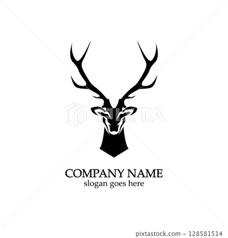 Deer head Logo Template vector icon illustration design Deer head Logo Template vector icon illustration design 128581514