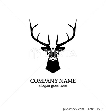 Deer head Logo Template vector icon illustration design Deer head Logo Template vector icon illustration design 128581515