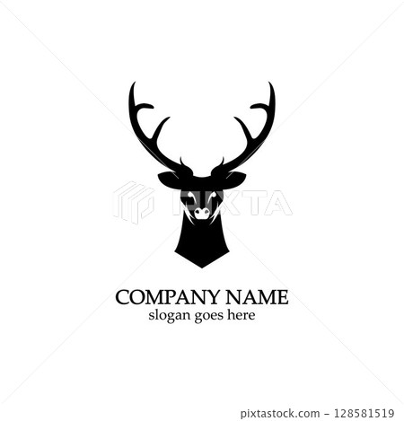 Deer head Logo Template vector icon illustration design Deer head Logo Template vector icon illustration design 128581519