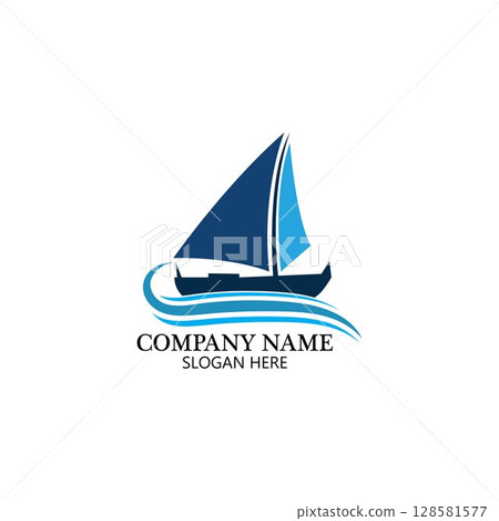 boat logo template,ship icon design,illustration element vector 128581577