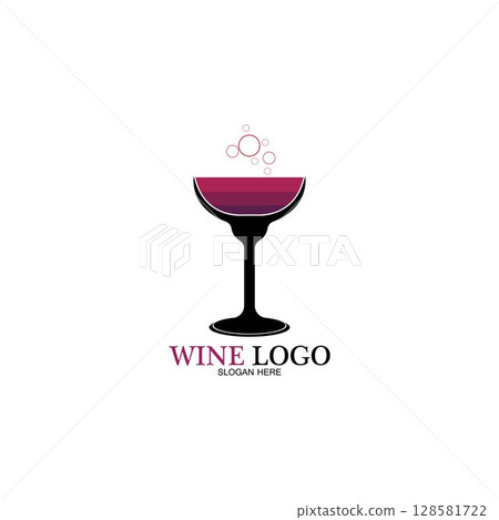 Wine logo design template.vector illustration of icon-vector 128581722