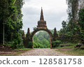 Temple gate at Dharma Khao Na Nai Luang Park Surat Thani, Thailand. 128581758