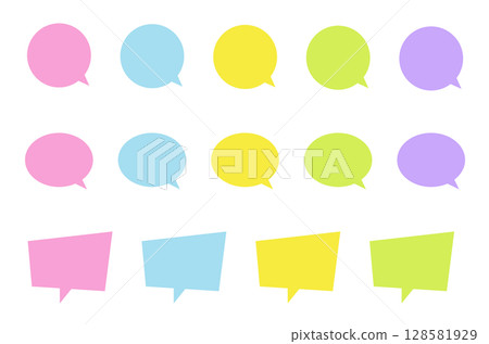 A set of colorful speech bubbles A set of colorful speech bubbles 128581929