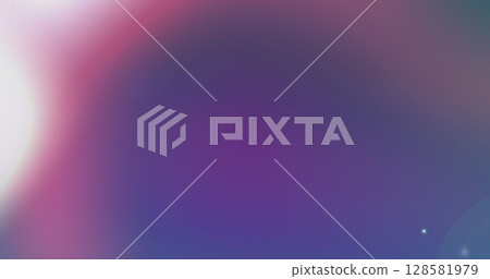 Image of glowing lights moving on purple background 128581979