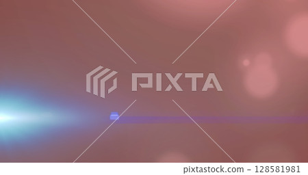 Image of glowing blue light over pink light spots 128581981