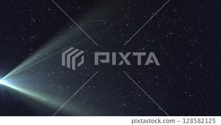 Image of glowing lights over night sky with stars Image of glowing lights over night sky with stars 128582125