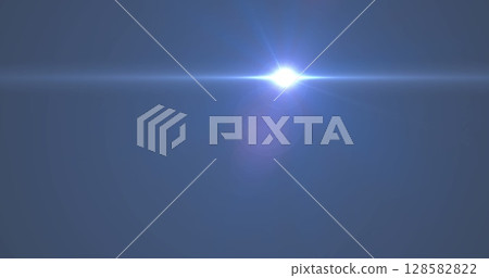 Image of glowing blue light moving on blue background Image of glowing blue light moving on blue background 128582822