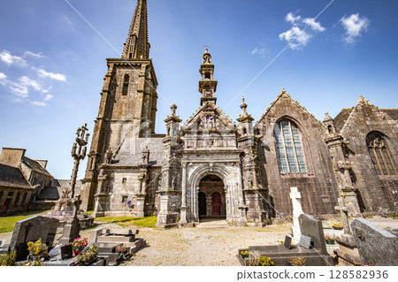 Parish close church of Commana, finistere, brittany, france 128582936