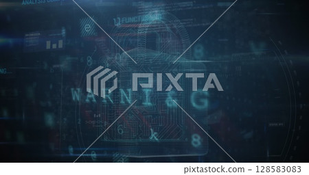 Image of digital interface with security padlock over dark background Image of digital interface with security padlock over dark background 128583083