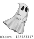 Halloween, Halloween ghost, Halloween ghost wearing a hat, white, Halloween ghost holding a pumpkin Hollow Eyed Ghost 128583317