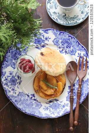 焦糖柿子英式鬆餅 128583628