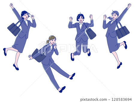 動漫風格女孩求職套裝 128583694