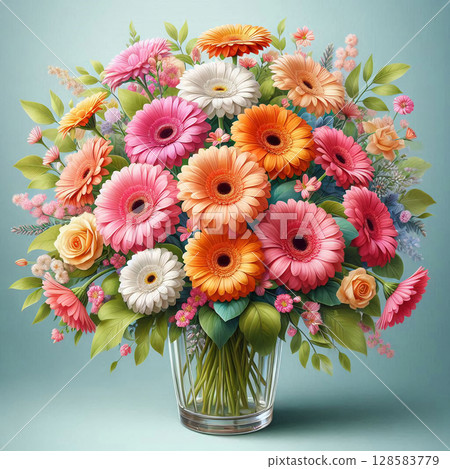 色彩鮮豔的花朵 128583779