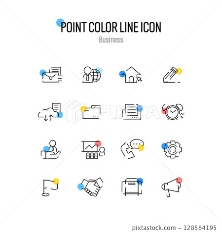Simple point color line icon that is good to use 128584195