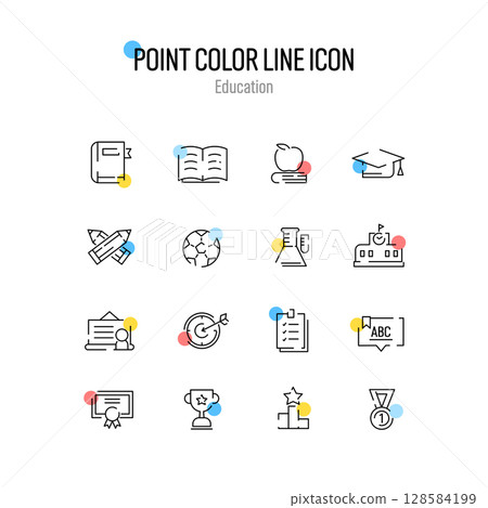 Simple point color line icon that is good to use 128584199