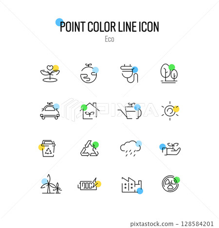 Simple point color line icon that is good to use 128584201