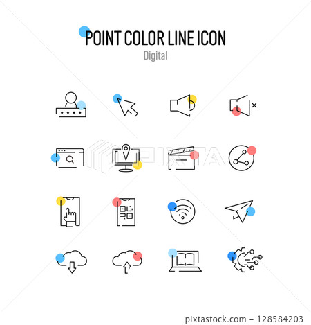 Simple point color line icon that is good to use Simple point color line icon that is good to use 128584203