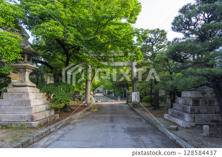 京都藤森神社南門被新綠環繞 128584437