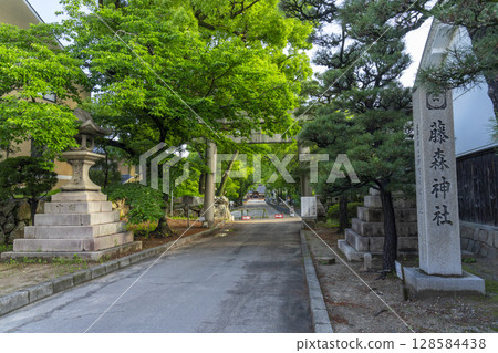 Kyoto Fujimori Shrine South Gate surrounded by fresh greenery Kyoto Fujimori Shrine South Gate surrounded by fresh greenery 128584438