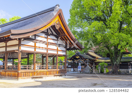 Summer in Kyoto: Fujinomori Shrine, worship hall and main hall Summer in Kyoto: Fujinomori Shrine, worship hall and main hall 128584482