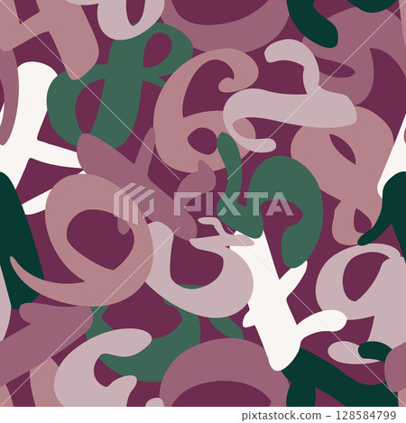 Seamless vector pattern with interwoven hand drawn numbers for sleep mask, duvet, pillow, pajamas 128584799