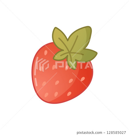 Cute strawberry illustration in cozy flat style 128585027