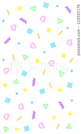 五顏六色的霓虹色和幾何流行背景 五顏六色的霓虹色和幾何流行背景 128585176