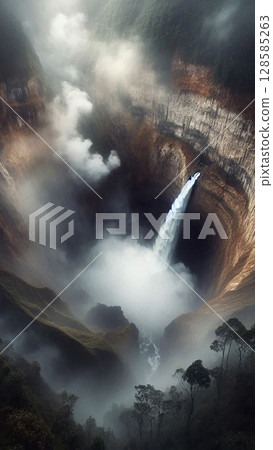 [Smartphone wallpaper] Shadows floating in the mist 128585263