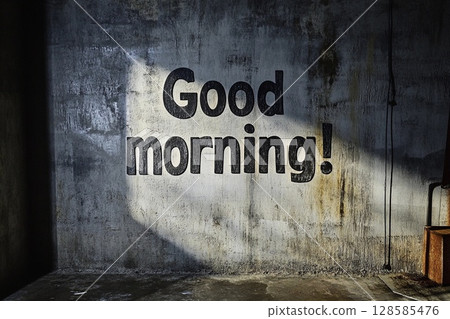 Inspiring Good Morning Message Greets Visitors in an Industrial Setting. Generative AI 128585476