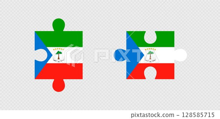 Puzzle Pieces with Equatorial Guinea Flag. 128585715