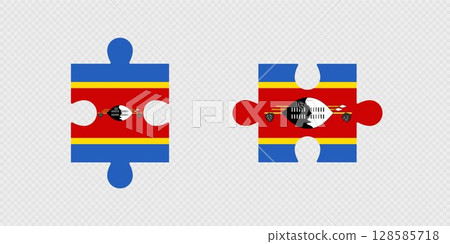 Puzzle Pieces with Eswatini Flag. Puzzle Pieces with Eswatini Flag. 128585718