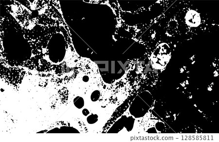 Grunge detailed intertwined texture, threads, lines, wire, veins, monochrome. Grunge old detailed black and white, gray texture. Vector background 128585811