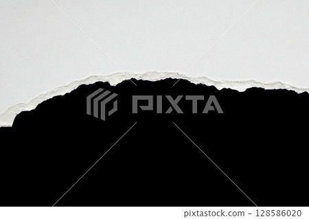 White ripped paper torn edges strips isolated on black background White ripped paper torn edges strips isolated on black background 128586020