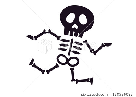 Illustration of a cute skeleton character for Halloween Illustration of a cute skeleton character for Halloween 128586082