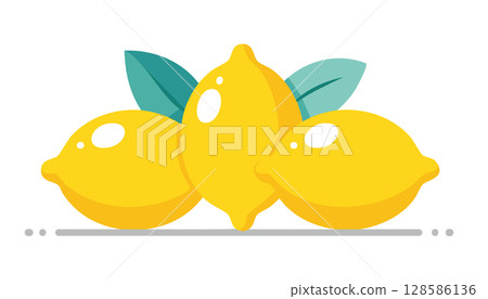Cartoon-style lemons with subtle shadows and bold highlights, perfect for fresh organic branding or modern food illustrations. Cartoon-style lemons with subtle shadows and bold highlights, perfect for fresh organic branding or modern food illustrations. 128586136