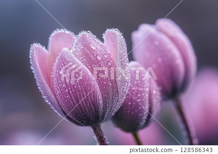 Flowers Unveil Their Beauty After the Gentle Rain in Spring's Embrace. Generative AI 128586343
