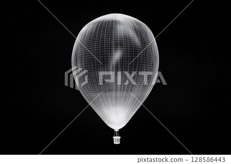 Exploring the Beauty of a Digitally Rendered Semi-Balloon in a Minimalist Style. Generative AI 128586443