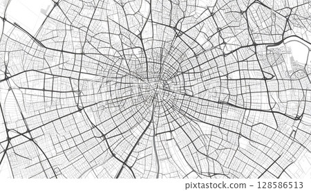 Moscow Road Map in Black and White 128586513
