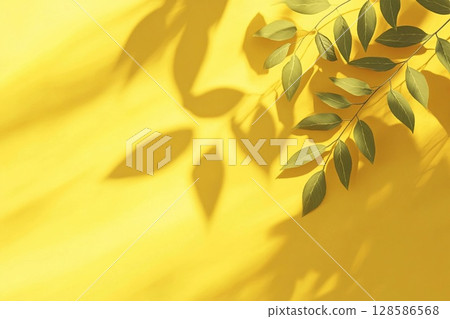 Golden Sunlight Dances Through Green Leaves Casting Delicate Shadows. Generative AI Golden Sunlight Dances Through Green Leaves Casting Delicate Shadows. Generative AI 128586568