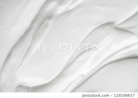 White lotion beauty skincare cream texture cosmetic product background 128586657