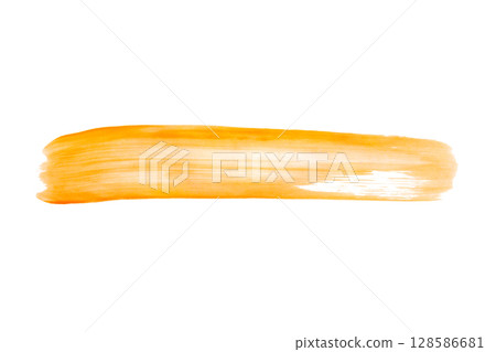 Orange brush stroke isolated on white background Orange brush stroke isolated on white background 128586681