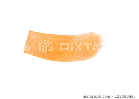 Orange brush stroke isolated on white background Orange brush stroke isolated on white background 128586683