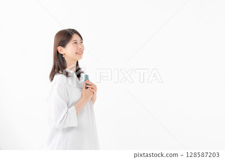 女人，智慧型手機，微笑 128587203