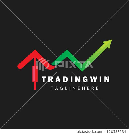 TW letter chart arrow for trader,broker,management,investment logo brand vector design 128587384